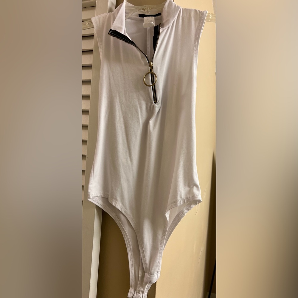 Sleeveless White Bodysuit